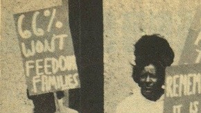Members of the Austin Welfare Rights Organization (AWRO) led protests at the Texas State Capitol against proposed cuts to welfare checks. Published in The Rag Vol. 4 No. 17, March 3, 1970.