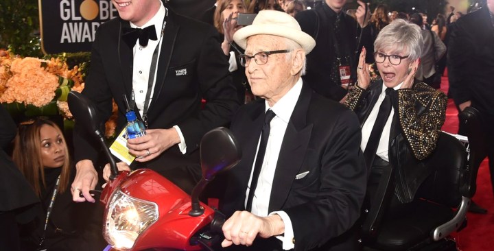 Producer Norman Lear (L) and actor Rita Moreno attend The 75th Annual Golden Globe Awards at The Beverly Hilton Hotel on January 7, 2018. Photo by Alberto E. Rodriguez/Getty Images