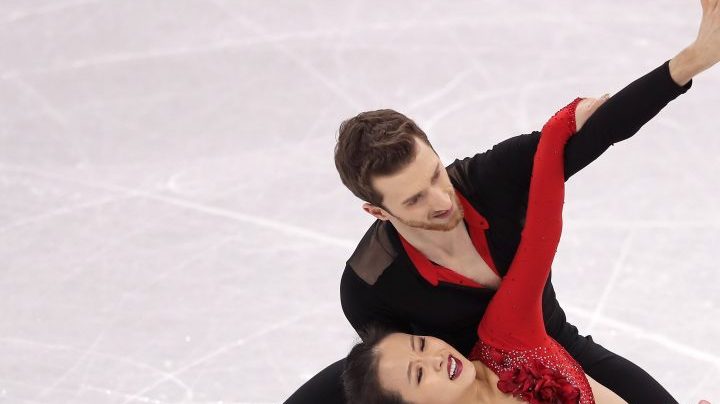 Yura Min and Alexander Gamelin of Korea compete in the Figure Skating Team Event - Ice Dance - Short Dance on day two of the PyeongChang 2018 Winter Olympic Games at Gangneung Ice Arena on February 11, 2018 in Gangneung, South Korea.  Photo by Richard Heathcote/Getty Images