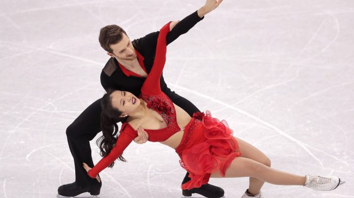 Yura Min and Alexander Gamelin of Korea compete in the Figure Skating Team Event - Ice Dance - Short Dance on day two of the PyeongChang 2018 Winter Olympic Games at Gangneung Ice Arena on February 11, 2018 in Gangneung, South Korea.  Photo by Richard Heathcote/Getty Images