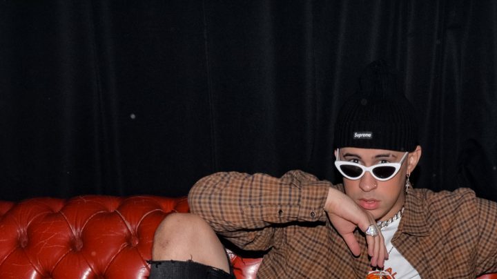Bad Bunny poses backstage at Apple Music. Photo by Manny Hernandez/Getty Images for Apple Music