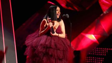 Cardi B accepts Best New Artist onstage during the 2018 iHeartRadio Music Awards. Photo by Christopher Polk/Getty Images for iHeartMedia