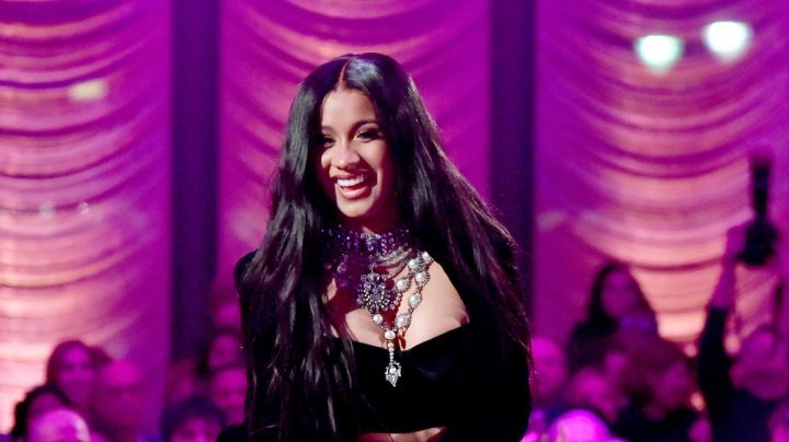 Cardi B performs onstage during the Warner Music Group Pre-Grammy Party in association with V Magazine. Photo by Mike Coppola/Getty Images for Warner Music Group