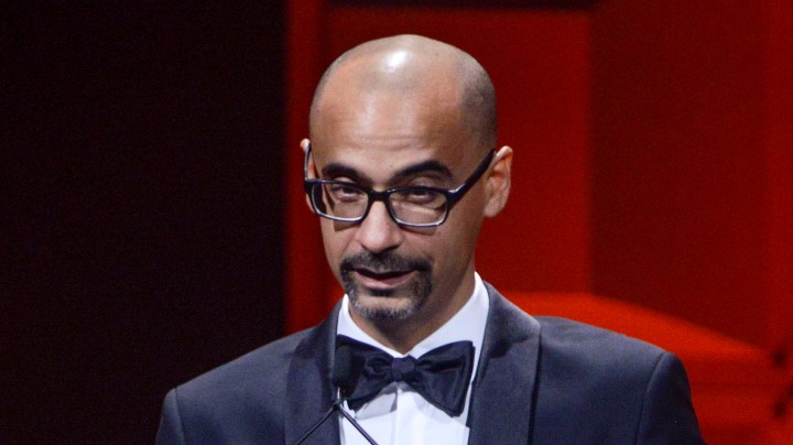 Junot Diaz receives a Literature Award during the 29th Hispanic Heritage Awards. Photo by Leigh Vogel/Getty Images