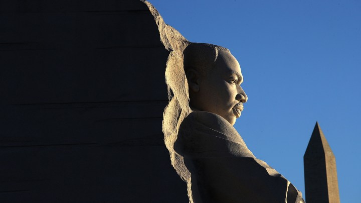 The Martin Luther King Jr. Memorial is shown in the early morning light. Photo by Win McNamee/Getty Images