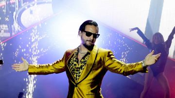 Singer Maluma performs during his "F.A.M.E. Tour" at The Forum on April 7, 2018 in Inglewood, California. Photo by Kevin Winter/Getty Images