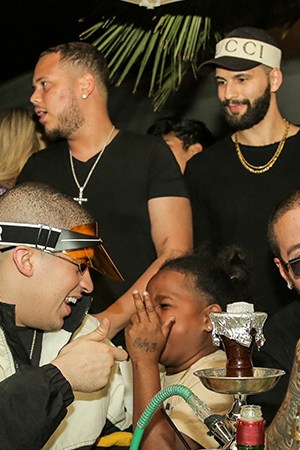 Bad Bunny, Pio, and J Balvin at Remezcla Studios in Las Vegas, NV. Photo by Itzel Alejandra Martinez for Remezcla