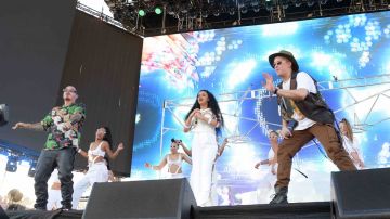 J Balvin, Cardi B, and Bad Bunny perform onstage during the 2018 Coachella. Photo by Kevin Winter/Getty Images for Coachella