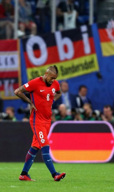 Arturo Vidal of Chile shows dejection after the FIFA Confederations Cup Russia 2017 Final. (Photo by Buda Mendes/Getty Images)