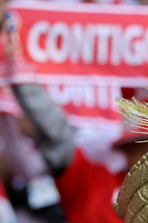 A Peru fan at the 2018 FIFA World Cup Russia. (Photo by Elsa/Getty Images)