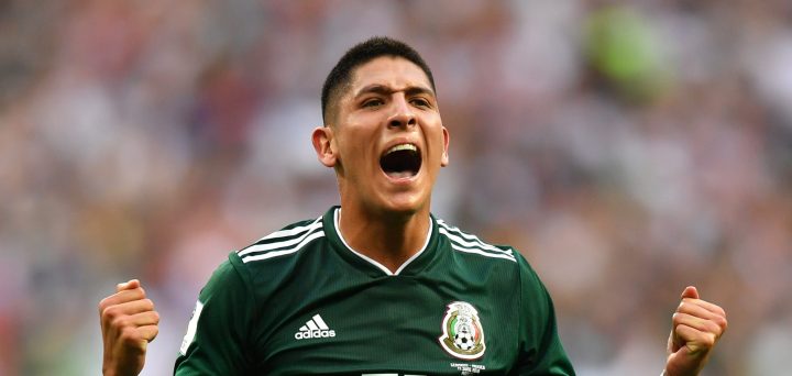 Edson Alvarez of Mexico celebrates following his sides victory.  Photo by Dan Mullan/Getty Images