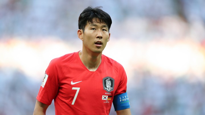Son Heung-Ming of South Korea during the 2018 FIFA World Cup match against Germany. (Photo by Catherine Ivill/Getty Images)