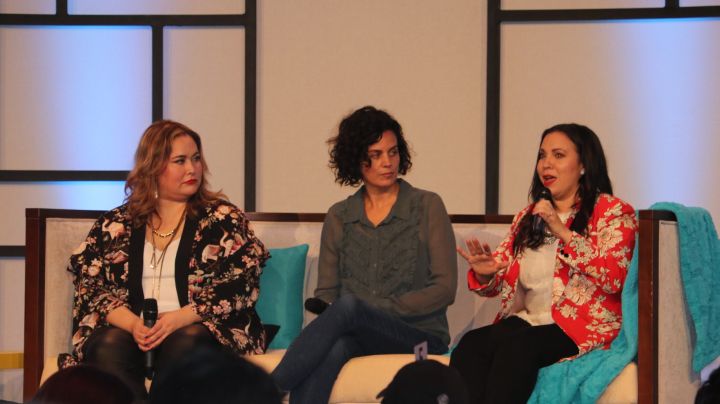 Tanya Saracho (Vida), Gloria Calderon-Kellet (One Day At A Time) and Danielle Sanchez-Witzel (The Carmichael Show) at 2018 NALIP Media Summit. Courtesy of NALIP