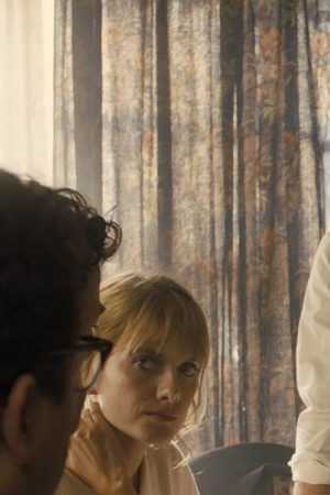 Mélanie Laurent as Hanna Regev, Oscar Isaac as Peter Malkin, Nick Kroll as Rafi Eitan, Michael Aronov as Zvi Aharoni, and Greg Hill as Moshe Tabor in 'Operation Finale.' Photo courtesy of Metro Goldwyn Mayer Pictures
