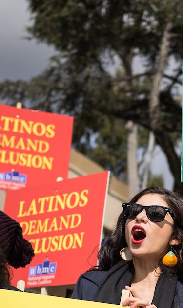 National Hispanic Media Coalition Oscar protest on March 3, 2018 in Los Angeles. Courtesy of NHMC