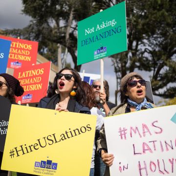 National Hispanic Media Coalition Oscar protest on March 3, 2018 in Los Angeles. Courtesy of NHMC