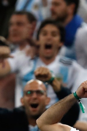 Argentina fans show their support during 2018 FIFA World Cup group D match between Nigeria and Argentina at Saint Petersburg Stadium on June 26, 2018. Photo by Julian Finney/Getty Images