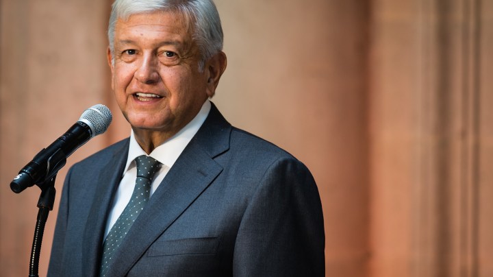 Newly elected President of Mexico, Andres Manuel Lopez Obrador, speaks during a press conference to the media.  Photo by Manuel Velasquez/Getty Images