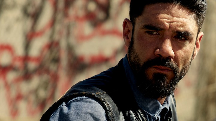 Clayton Cardenas as Angel Reyes in 'Mayans M.C.' Photo by James Minchin. Courtesy of FX