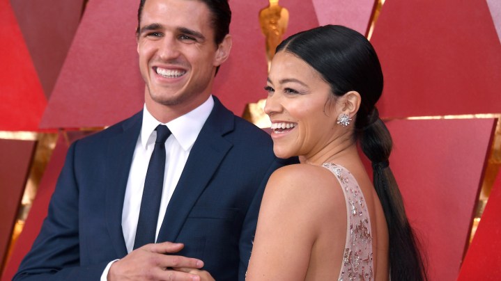 Gina Rodriguez and Joe LoCicero attend 90th Academy Awards at Hollywood & Highland Center on March 4, 2018 in Hollywood, California. Photo by Kevork Djansezian/Getty Images