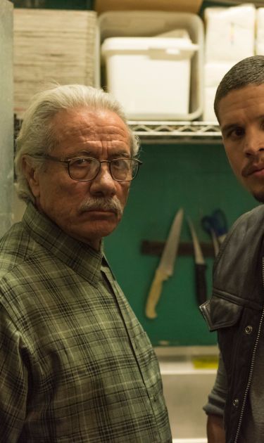 Edward James Olmos as Felipe Reyes, JD Pardo as EZ Reyes in 'Mayans M.C.' Photo by Prashant Gupta. Courtesy of FX