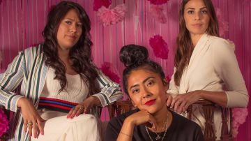 Jacqueline Priego, Samantha Ramirez-Herrera and Ana Ayora in 'Pinkslipped.' Photo by Emerson Lee Photography. Courtesy of Jacqueline Priego