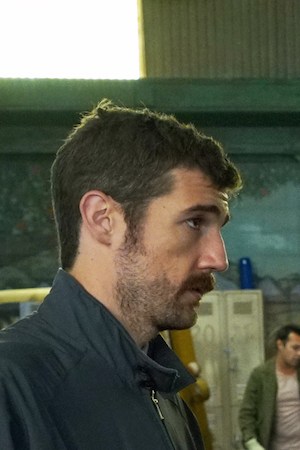 'Snowfall' Season 2, Episode 1: "Sightlines". Carter Hudson as Teddy McDonald, Sergio Peris-Mencheta as Gustavo Zapata, Emily Rios as Lucia Villanueva. Photo by Byron Cohen. Courtesy of FX