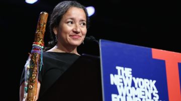 Honoree Ana Maria Archila speaks onstage during the 30th Anniversary Celebrating Women Breakfast. Photo by Monica Schipper/Getty Images for The New York Women's Foundation