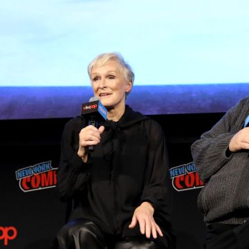 Diego Luna, Glenn Close and Guillermo del Toro speak onstage at DreamWorks 'Tales of Arcadia: 3Below' panel during New York Comic Con on October 5, 2018.  Photo by Cindy Ord/Getty Images for DreamWorks Animation Television