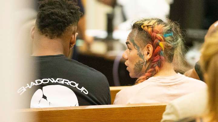 Rapper Tekashi69, real name Daniel Hernandez and also known as 6ix9ine arrives for his arraignment on assault charges in County Criminal Court #1 at the Harris County Courthouse on August 22, 2018 in Houston, Texas. Photo by Bob Levey/Getty Images