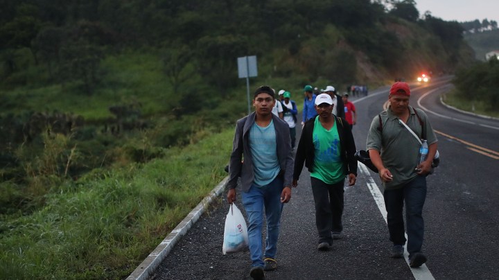 Members of the Central American caravan. (Photo by Spencer Platt/Getty Images)