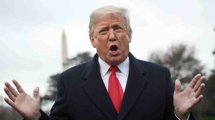 U.S. President Donald Trump answers questions from the press while departing the White House on November 26, 2018 in Washington, DC. Photo by Win McNamee/Getty Images