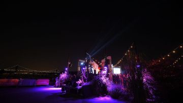 General view of the side of the stage during the HBO Latino x Pedro Capo: En Letra de Otro performance at La Marina Restaurant Bar Beach Lounge on August 9, 2017 in New York City.  Photo by Michael Loccisano/Getty Images for HBO