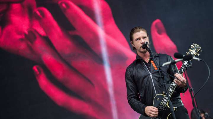 Singer Paul Banks of Interpol performs during 2015 Lollapalooza Brazil. Photo by Victor Moriyama/Getty Images
