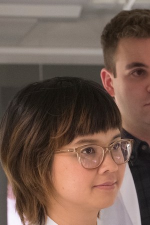 Charlyne Yi, Alan Aisenberg, Jennifer Lopez, and Annaleigh Ashford star in SECOND ACT. Courtesy of STXfilms