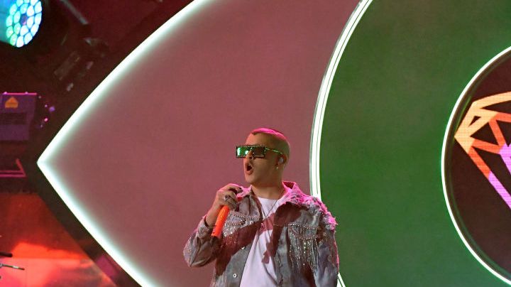 Bad Bunny performs onstage during the 19th annual Latin GRAMMY Awards. Photo by Ethan Miller/Getty Images for LARAS