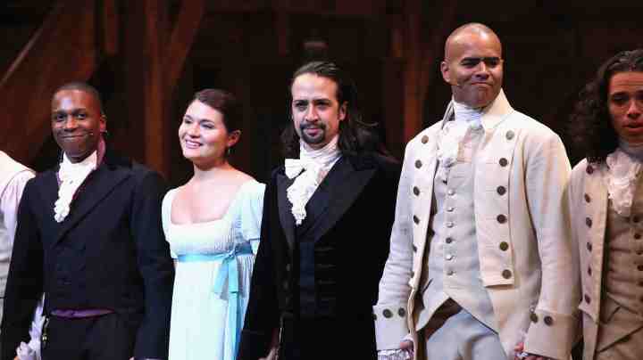 Leslie Odom; Jr., Phillipa Soo, Lin-Manuel Miranda and Christopher Jackson attend 'Hamilton' Broadway Opening Night at Richard Rodgers Theatre on August 6, 2015 in New York City. Photo by Neilson Barnard/Getty Images
