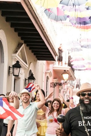 Tariq "Black Thought" Trotter, musical guest Bad Bunny, host Jimmy Fallon, and Ahmir "Questlove" Thompson during a performance of "Mia" by Bad Bunny on January 15, 2019. Photo by Andrew Lipovsky/NBC. Courtesy of Acoustyle Communications
