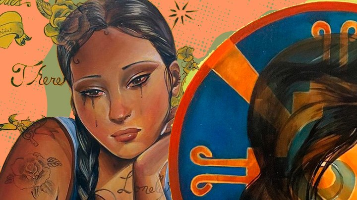 Header includes Nanibah Chacon, The Letter; Nanibah Chacon, La Onda; Gaspar Eríquez, La Gaby in Red. Collage by Alan López for Remezcla