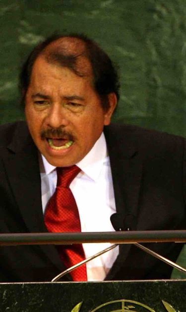 Nicaraguan president Daniel Ortega addresses the 62nd United Nations General Assembly at the United Nations headquarters September 25, 2007 in New York City. Photo by Spencer Platt/Getty Images