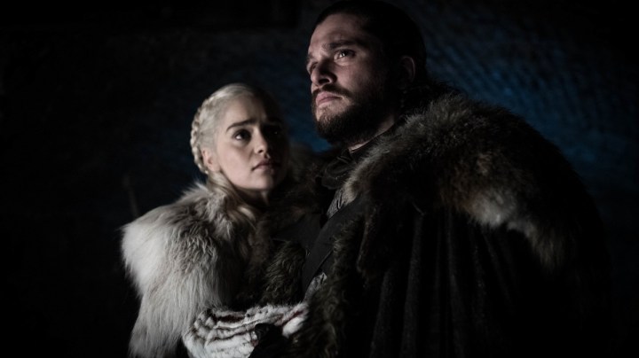 Emilia Clarke and Kit Harington. Photo by Helen Sloan/HBO