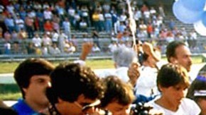 Diego Maradona on the day of his presentation in Naples. Photo by Alfredo Capozzi. Courtesy of HBO