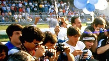 Diego Maradona on the day of his presentation in Naples. Photo by Alfredo Capozzi. Courtesy of HBO