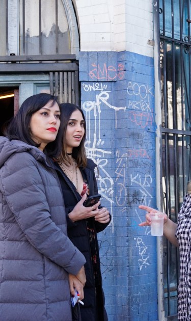 Mishel Prada, Melissa Barrera and Tanya Saracho on set of 'Vida' season 1. Courtesy of Starz