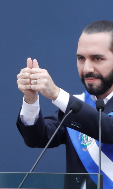 New Salvadoran President Nayib Bukele speaks after receiving the presidential sash during a swearing-in ceremony in San Salvador, El Salvador June 1, 2019. Photo by REUTERS/Jose Cabezas