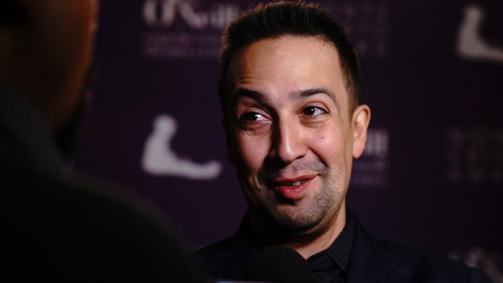 Lin-Manuel Miranda attends as Eugene O'Neill Theater Center Honors John Logan With 19th Annual Monte Cristo Award at Edison Ballroom on April 22, 2019 in New York City. Photo by Jemal Countess/Getty Images for The Eugene O'Neill Theater Center