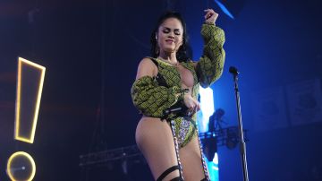 Natti Natasha performs onstage as Spotify Kicks Off ¡Viva Latino! Live Concert Series. Photo by Timothy Hiatt/Getty Images for Spotify