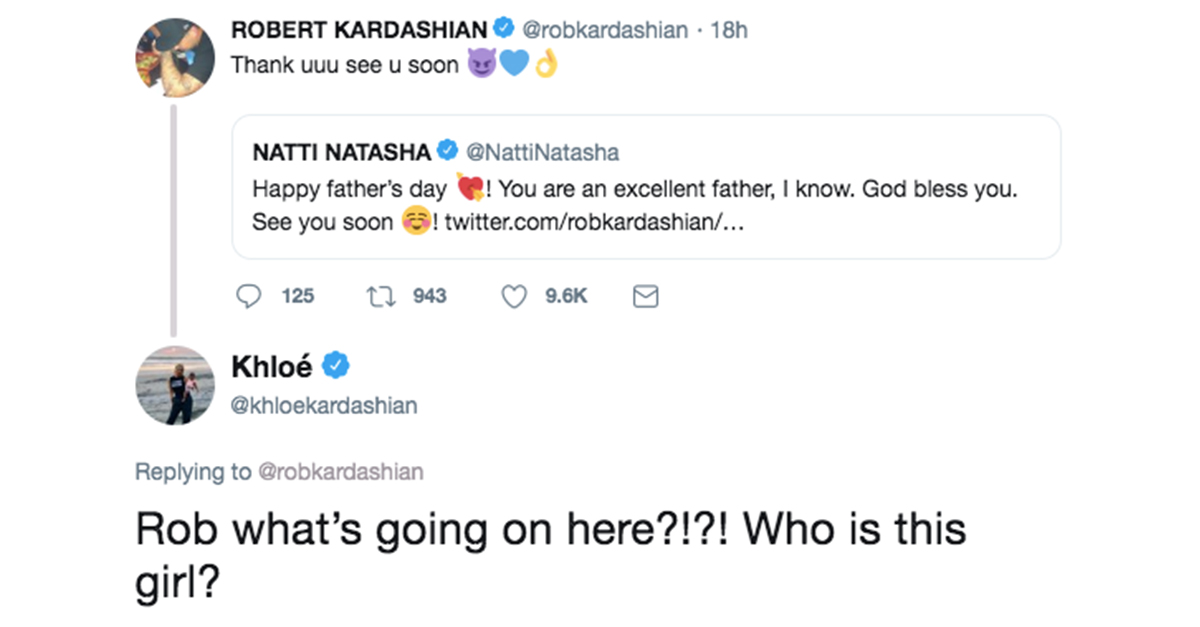Natti Natasha and Rob Kardashian's Flirty Tweet Exchanges Have Khloe on