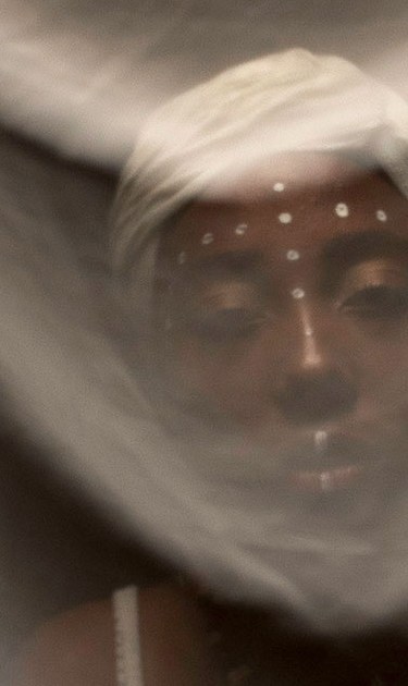 Karen Villalba, 23 years old. Anthropologist student, black woman activist part of Addis Abeba is representing Elegua, one of principal orishas of black Culture. Quito, 2018. Photo by Johis Alarcón