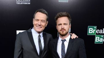 Actors Bryan Cranston and Aaron Paul arrive as AMC Celebrates the final episodes of "Breaking Bad" at Sony Pictures Studios on 2013. Photo by Mark Davis/Getty Images